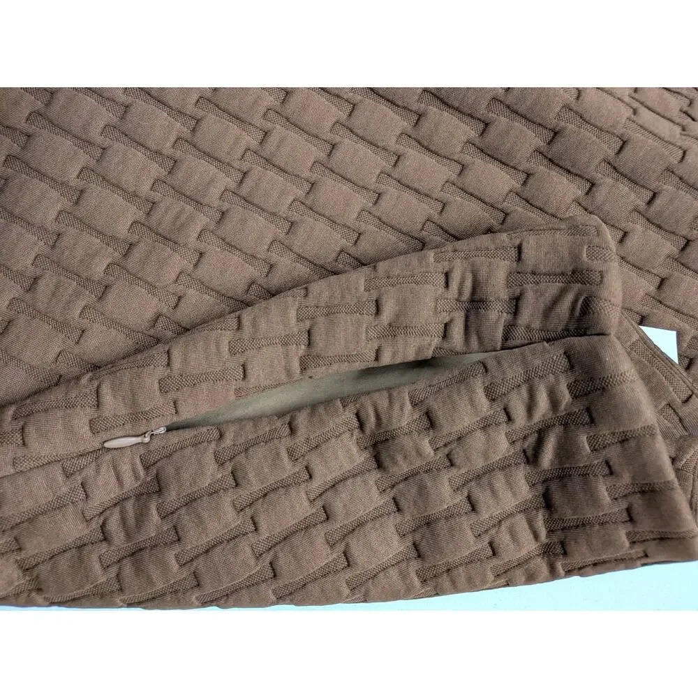 A New Day Brown Textured Mini Skirt Size 14 Lined High Waist NWT